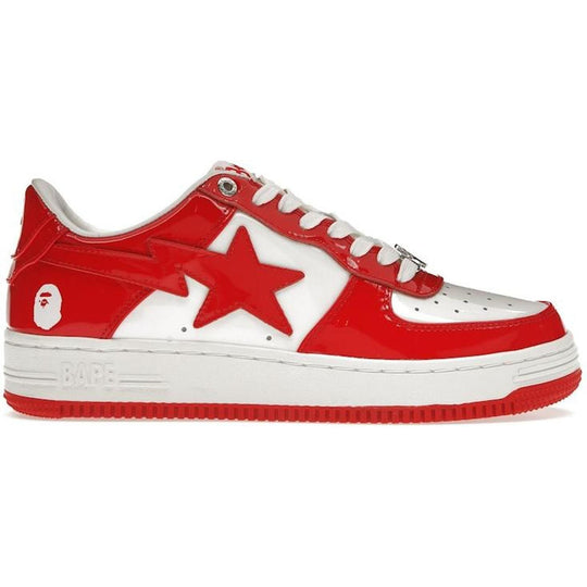 A Bathing Ape Bape Sta Patent Leather White Red (2023)