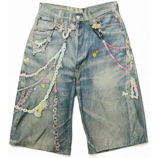Acne Studios Trompe l'oeil Denim Jean Shorts