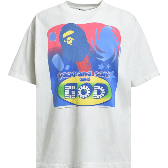 BAPE X Saint Mxxxxxx God Tee White
