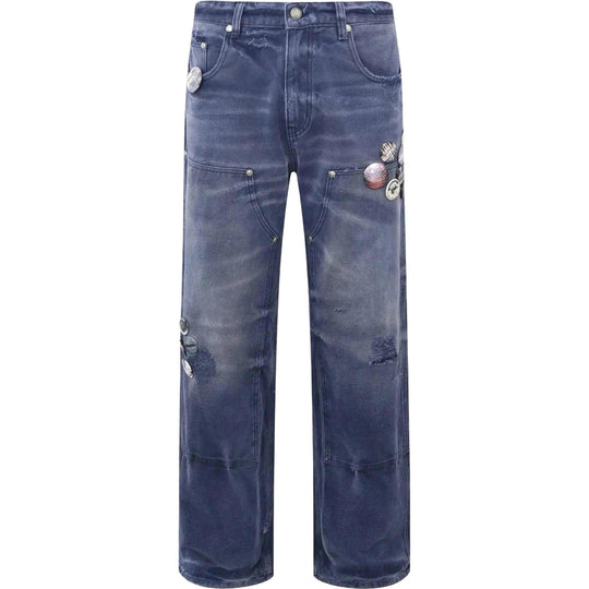 Birth of Royal Child 1920s Vintage Blue Pin Emblem Workwear Trousers