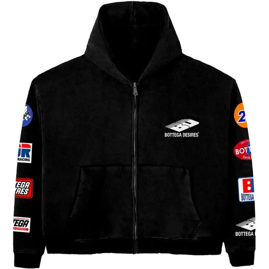 Bottega Desires Patches Hoodie Black