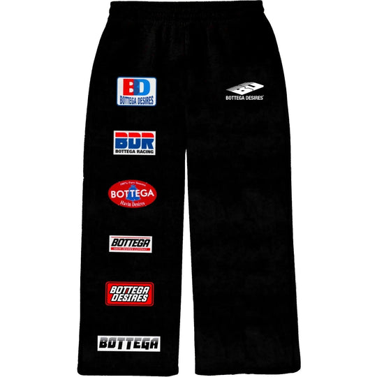 Bottega Desires Patches Sweatpants Black