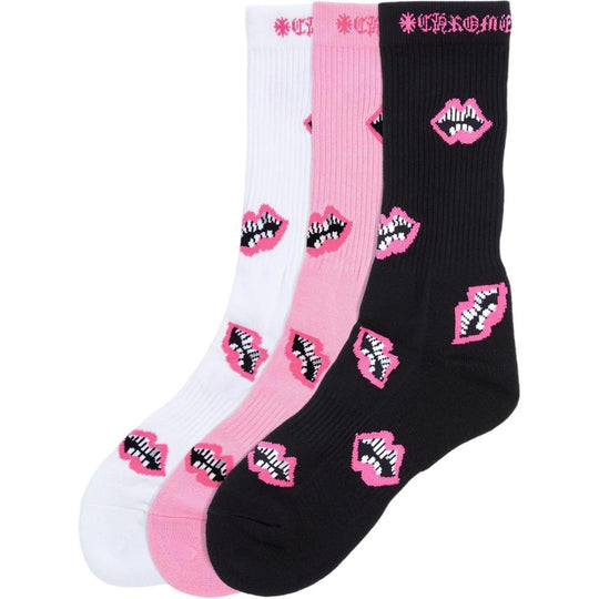 Chrome Hearts Matty Boy Chomper Socks Pink 3-Pack
