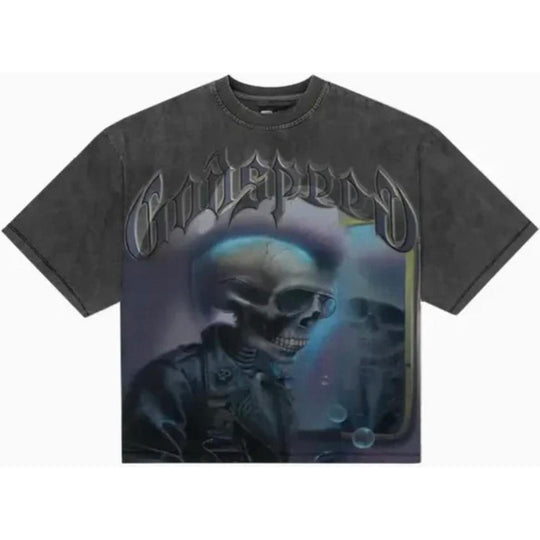 Godspeed Man In The Mirror T-Shirt Stone Grey