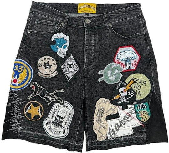 Godspeed Patchwork Denim V2 Shorts Black
