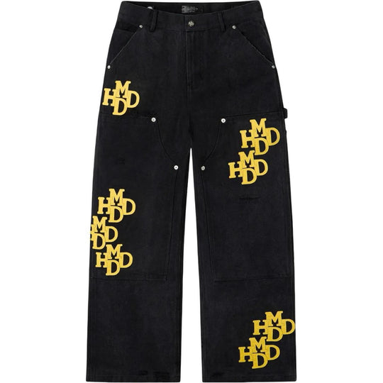 HMDD Yellow Patch Pants Black