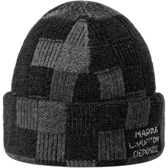 Louis Vuitton LV Crush Damoflage Beanie Black Wool