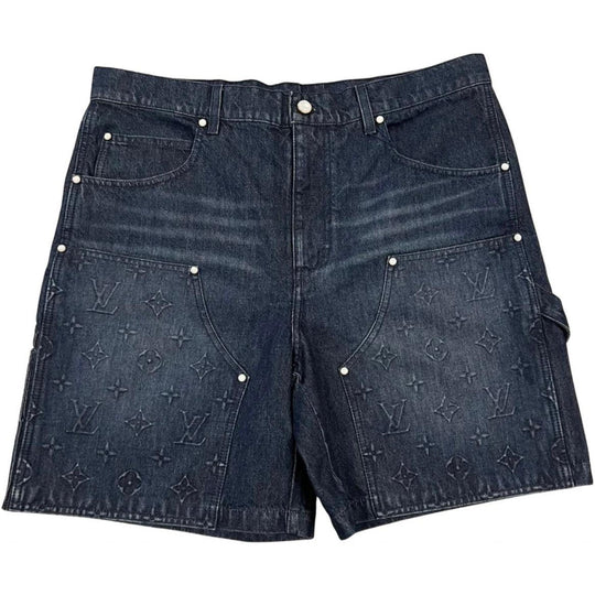 Louis Vuitton Monogram Workwear Denim Shorts Indigo