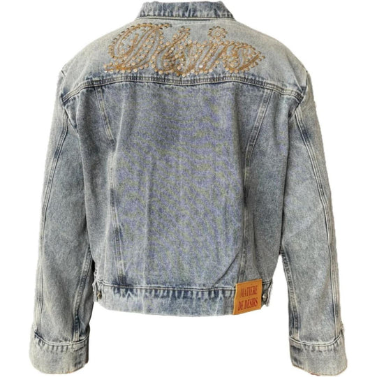 Matiere De Desirs Studded Pleated Denim Jacket