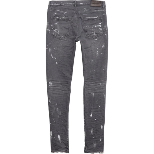 Purple Brand P001 Painted Ripped Knee Slit Jeans Worn Grey