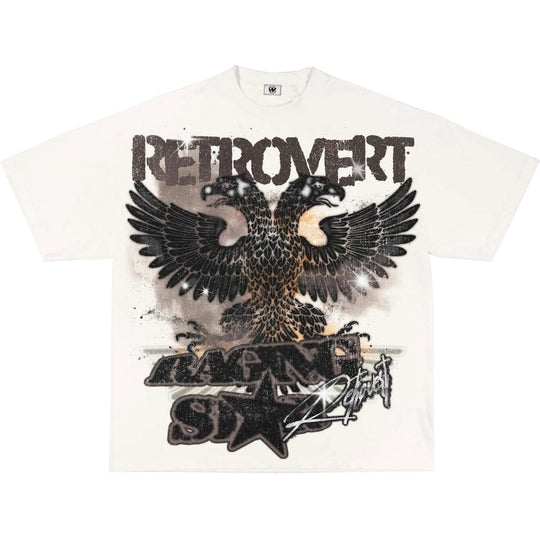 Retrovert Brown Bird Tee White