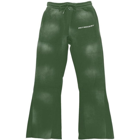 Retrovert Flare Sweatpants Washed Green