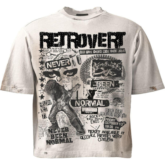 Retrovert Rhinestone Never Been Normal T-Shirt White