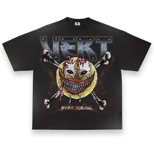 Retrovert Smiley Tee Black