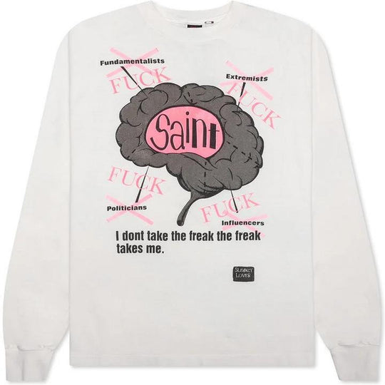 Saint Mxxxxxx Brain Long Sleeve Tee White
