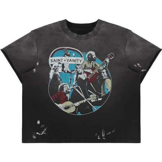 Saint Vanity Unisex Band Tee Blue