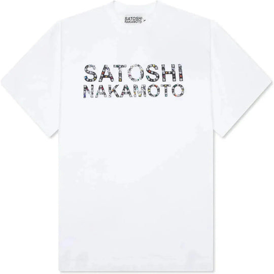 Satoshi Nakamoto Pearl Studded Tee White
