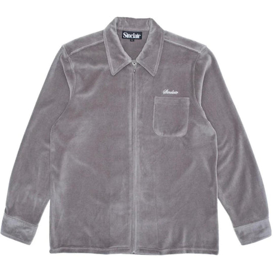 Sinclair Velour Zip Shirt Slate