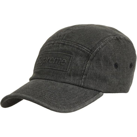Supreme Embossed Denim Camp Cap Black