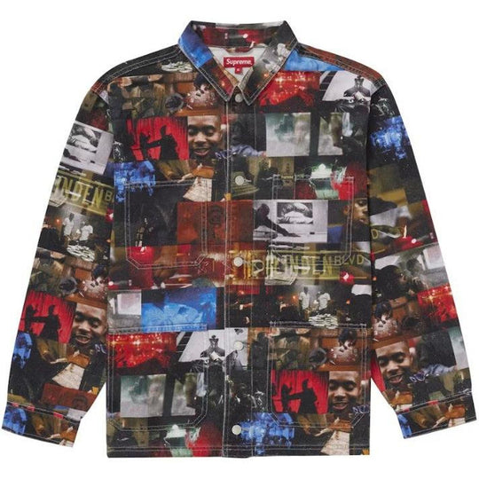 Supreme Nas and DMX Collage Denim Chore Coat
