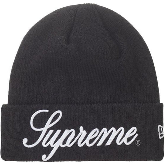 Supreme New Era Script Beanie Black