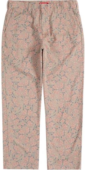 Supreme Work Pant Khaki Floral Cards