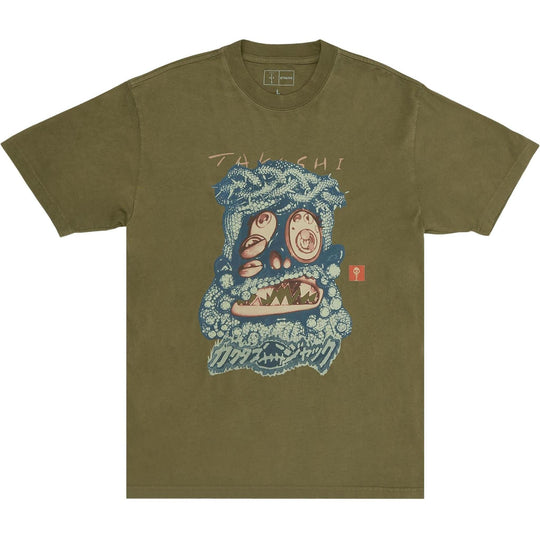 Travis Scott Cactus Jack x Takashi Murakami Melted Utopia Dream Zodiac Tee Olive
