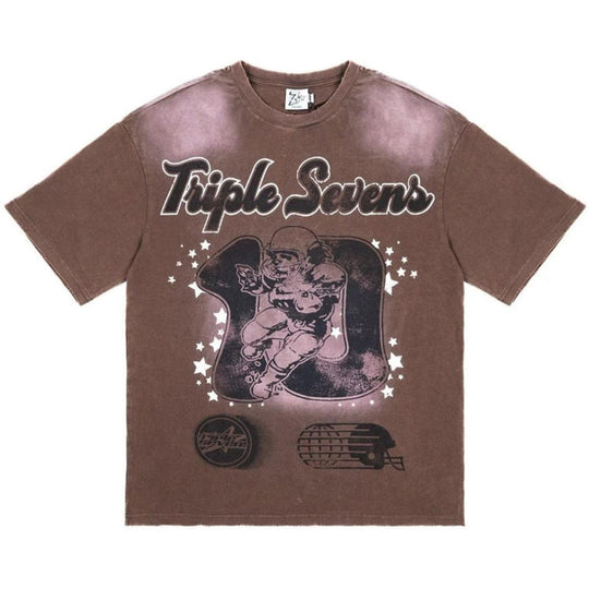 Triple Sevens All Star Football Tee Brown