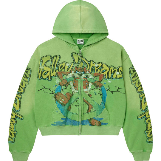 Vale Forever Taz Zip Up Hoodie Lime