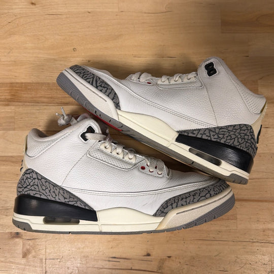 Jordan 3 Retro White Cement Reimagined Size 7.5M (Heavily Worn)